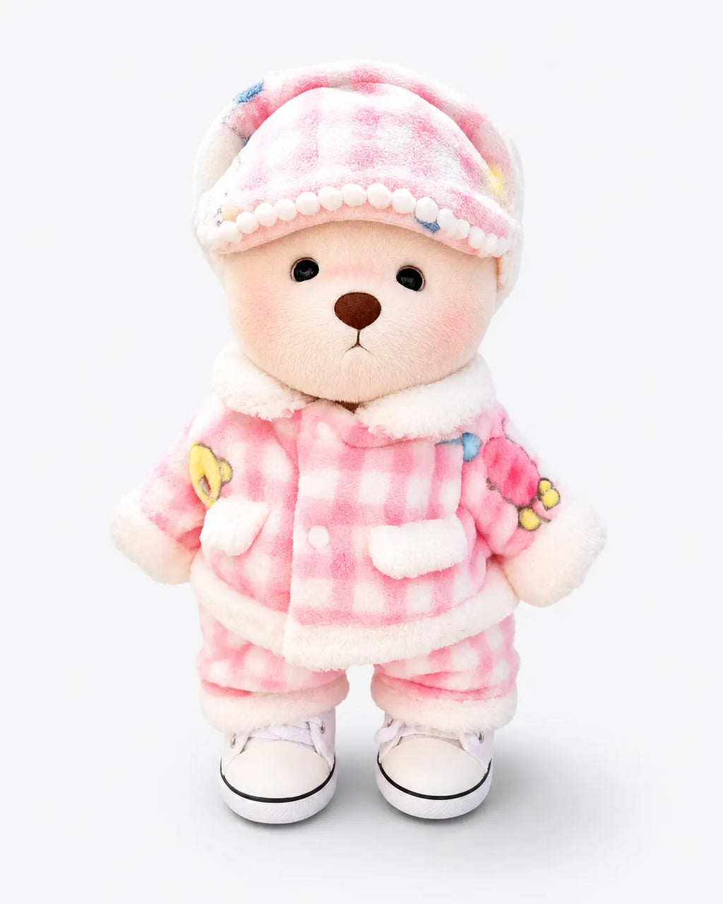 Fuffybear Pink Checkered-Jointed Bear