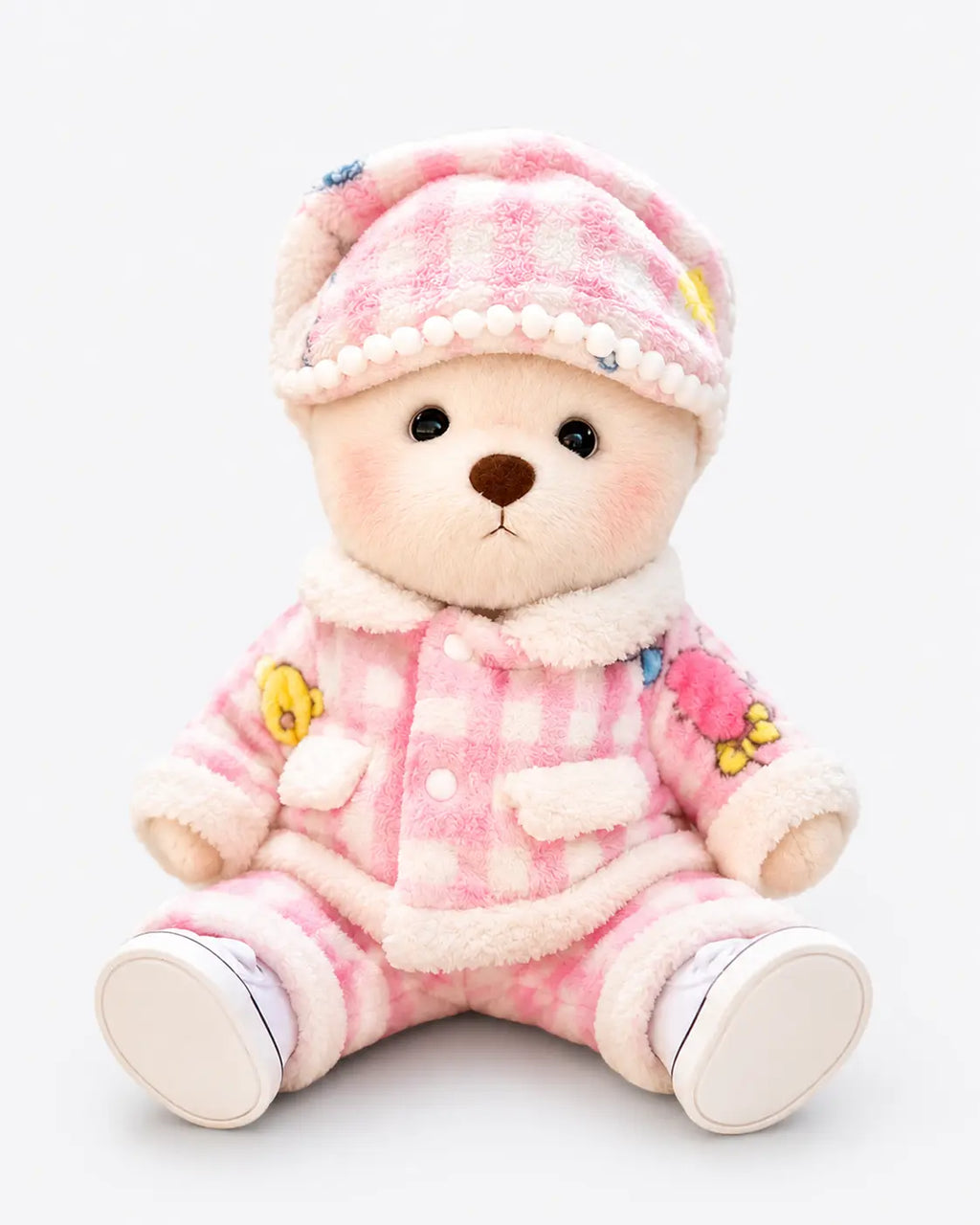 Fuffybear Pink Checkered-Jointed Bear