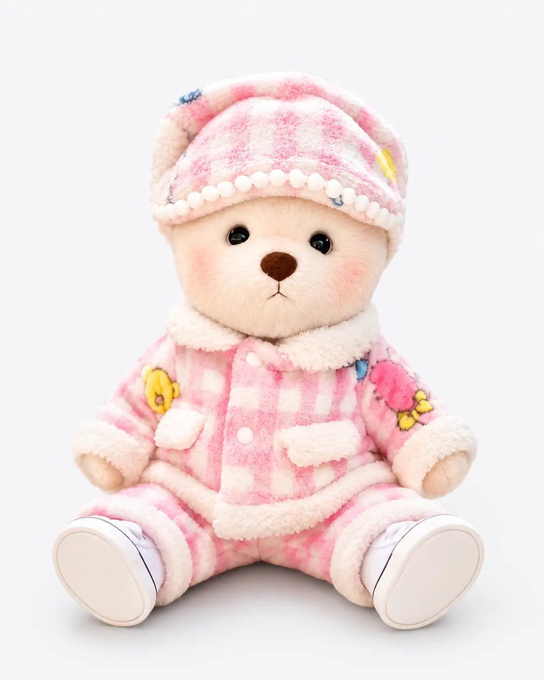 Fuffybear Pink Checkered-Jointed Bear