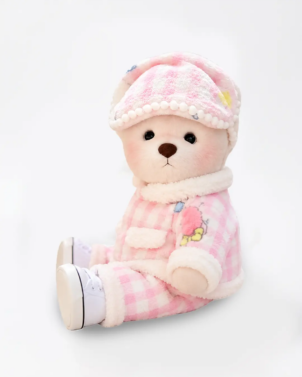 Fuffybear Pink Checkered-Jointed Bear