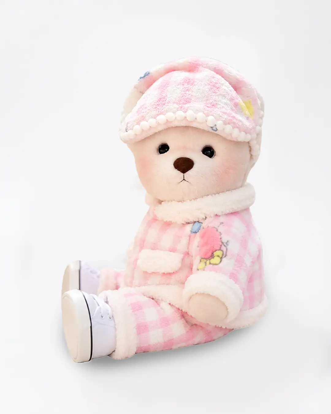 Fuffybear Pink Checkered-Jointed Bear